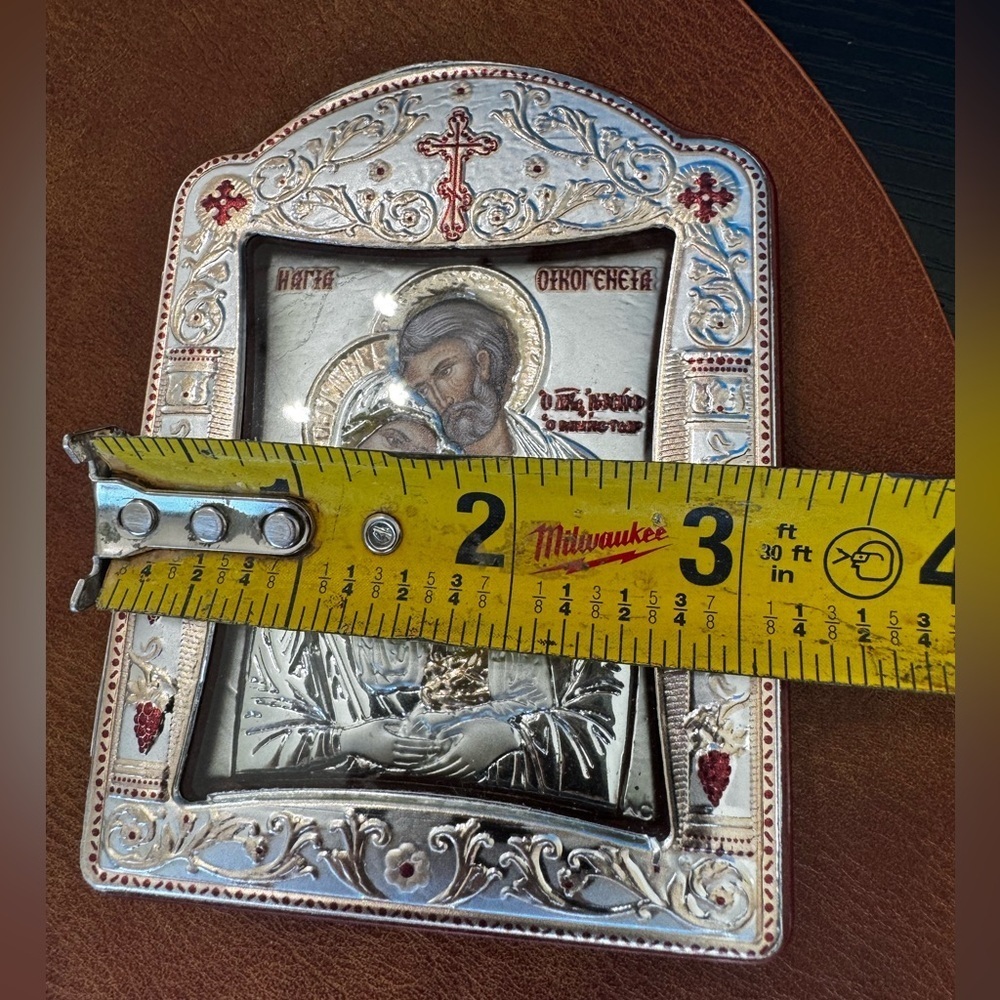 Elegant Rose Gold & Silver Religious Icon with Certificate - Picture 3 of 4